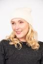 Cream Glitter Knitted Winter Beanie Hat, Image 1 of 3
