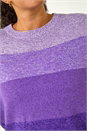 Purple Curve Ombre Stripe Knit Jumper, Image 5 of 5