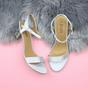 Silver AJVANI Silver High Heel Barely There Strappy Sandals, Image 4 of 6