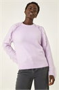 Lilac Tassel Crew Neck Knit, Image 4 of 5