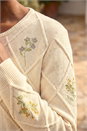 Ivory  Floral Embroidered Knit Cardigan, Image 4 of 4