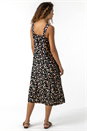Pink Floral Wide Strap Midi Dress, Image 2 of 5