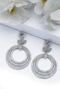 Silver Gleaming Cluster Drop Earrings, Image 2 of 4
