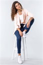 Pink Tab Back Waterfall Jacket , Image 4 of 4