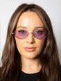 Purple Metal Oval Frame Sunglasses with Lilac Lenses, Image 5 of 5