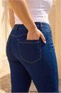 Indigo Curve Elastic Waist Cropped Denim Jeggings, Image 4 of 4
