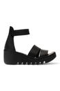 Black Womens Stylish Wedge Sandals-BONO290FLY, Image 1 of 5