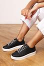Black 'Florina' Low Wedge Trainer with Lace Up Detail, Image 6 of 6