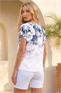 Grey Floral Print Embellished T-Shirt , Image 3 of 4