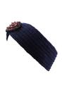 Navy Knit Headband With Purple Jewel, Image 4 of 4