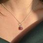 Silver Raw Pink Tourmaline October Birthstone Silver Necklace, Image 2 of 4