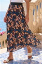 Multi Ditsy Floral Print Pleated Stretch Skirt, Image 1 of 4
