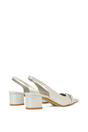 Light Grey XY LONDON Light Grey 'Selena' Slingback Mid Heels With Square Toe, Image 6 of 6