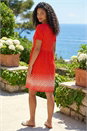 Red Petite Polka Dot V-Neck Pocket Dress, Image 3 of 4