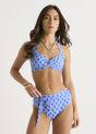Blue Gini London Blue Chain Print Tie Front Bikini Bottom, Image 1 of 4