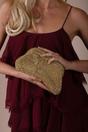 Gold Crystal Pouch Clutch Bag, Image 1 of 1
