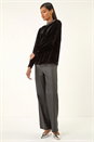 Black Beaded Neck Velvet Top, Image 2 of 5