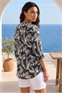 Black Leaf Puff Print Textured Shirt, Image 3 of 4