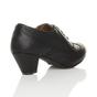 Black AJVANI Black Mid Heel Brogue Ankle Boots Shoe Boots, Image 4 of 6