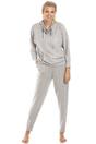 Grey Camille Lingerie Grey Long Sleeve Cowl Neck Pyjama set, Image 1 of 5