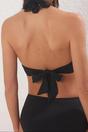 Black WOVCOR Black Ruched Halterneck Triangle Bikini Top, Image 4 of 4
