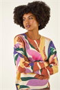 Orange Sequin Leaf Knit Jumper, Image 4 of 5