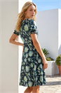 Lime Floral Sweetheart Neck Dress, Image 3 of 4