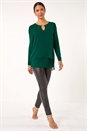 Forest  Ring Front Chiffon Overlay Tunic Top, Image 2 of 5