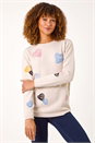 Natural  Heart Stitch Crew Neck Jumper, Image 4 of 5