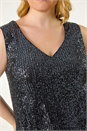 PEWTER Curve Sequin V-Neck Stretch Vest, Image 6 of 6