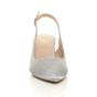 Silver Mid Heel Slingback Pointed Toe Court Shoes, Image 6 of 6