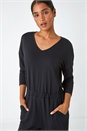 Black Elasticated Waist Stretch Jumpsuit , Image 4 of 5