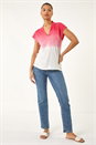 Pink Dip Dye Embroidered Top, Image 2 of 5