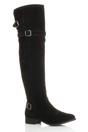 Black Low Heel Riding Over The Knee Boots, Image 5 of 8