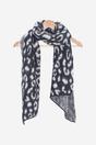 Black Asymmetric Leopard Winter Scarf, Image 3 of 4