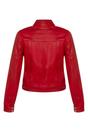 Red Womens Leather Moto Biker Jacket-Braga, Image 3 of 4