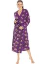 Purple Floral Print Spandex Knee Length Wrap, Image 1 of 5