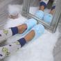 Light Blue Fleece Mules Slippers, Image 4 of 5