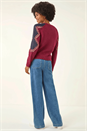 Burgundy Colour Block Soft Knit Jumper, Image 3 of 5