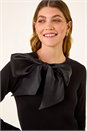 Black Bow Tie Knit Jumper, Image 4 of 5