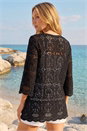 Black Cotton Crochet Tunic Top, Image 3 of 4