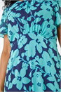 Mint Petite Floral Chiffon Frill Hem Midi Dress, Image 5 of 5