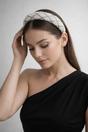 White Lattice Style Crystal Gems and Pearl Headband, Image 1 of 3