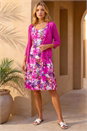 Fuchsia Textured Pointelle Detail Shrug, Image 2 of 4