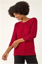 Red Textured Knit Jumper, Image 4 of 5