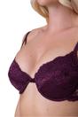 Aubergine Floral Lace Padded Underwired Bra, Image 5 of 5