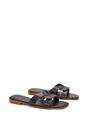 Chocolate 'Charley' Open Toe Slip On Slider Sandals With Square Toe, Image 3 of 5