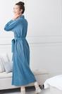 Teal British Boxers Teal "Stornoway" Herringbone Brushed Cotton Dressing Gown, Image 2 of 4