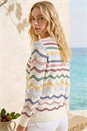 Ivory  Stripe Wave Knit Jumper, Image 3 of 4