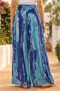 Blue Abstract Palazzo Trouser, Image 3 of 4